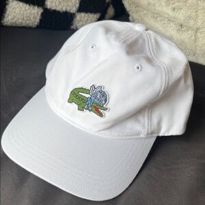 Lacoste White Bridgerton Baseball Hat Netflix collab NWOT